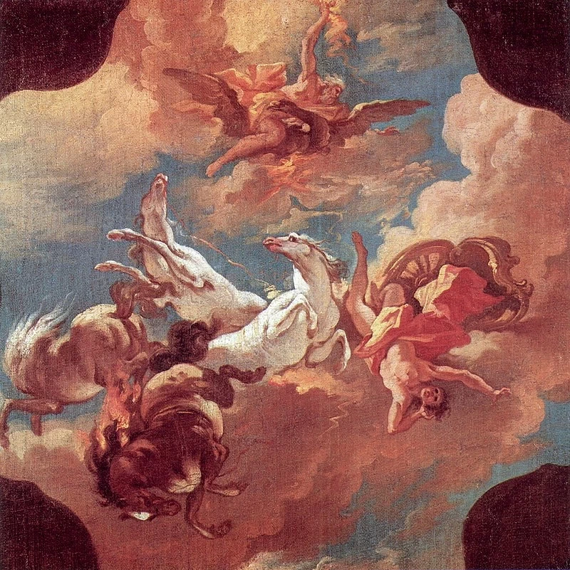 La caduta di Fetonte, bozzetto per un soffitto nel castello di Bernsberg - Salzburg Museum